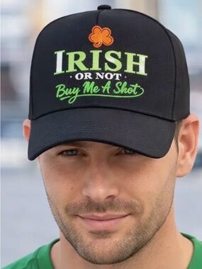 Irish or Not Buy Me A Shot Black Baseball Cap